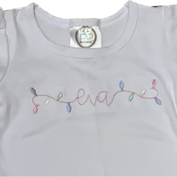 Blanks Boutique 2 Christmas Holiday Embroidered Tops 12 M Bundle Monogramed Eva - Picture 6 of 6